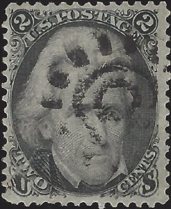 US Scott #73 Used XF, 2 Cent 1863 Andrew Jackson Stamp