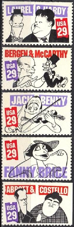 #2562-66, Set-5 Singles. \Comedians\  MNH. .29 cents 