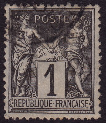 France - 1877 - Scott #86 - used - Peace and Commerce - 2 shades