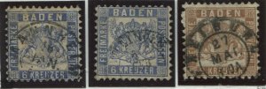 Baden1864-65 6 and 9 kreuzers used