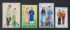 Malaysia Indonesia Philippines Vietnam Joint Issue ASEAN Costume 2019 (stamp MNH