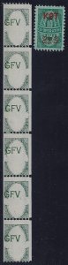 Cinderella S&H Green Stamp Test / Dummy / Proof / Blank Strip of 6 Mint NH