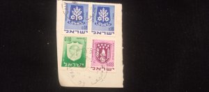 C) 325/485/441. 1965, 1970 ISRAEL MULTIPLE STAMP COVER SHEET. USED.