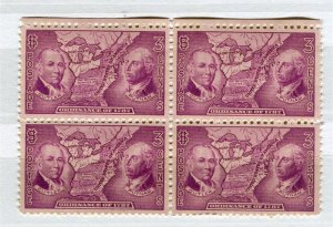 USA; 1937 early NW Territory issue fine MINT MNH unmounted 3c. BLOCK of 4