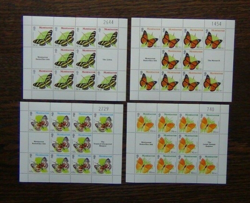 Montserrat 1981 Butterflies set in sheets of 10 MNH