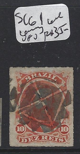   BRAZIL (PP1702B) DOM PEDRO 10R SC 61  CORK CANCEL  VFU  COPY 1