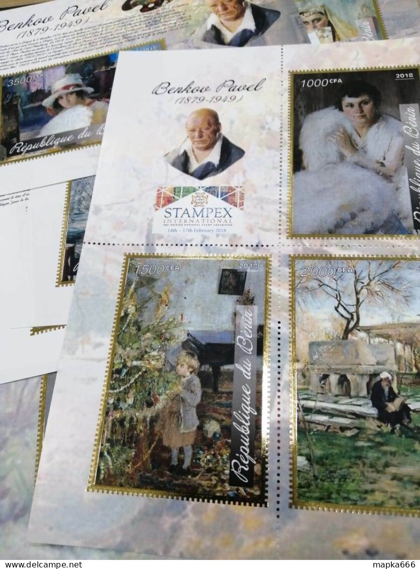 I1295 2018 Art Paintings Pavel Benkov !!! Gold !!! Rare 4Kb+8Bl Mnh ...