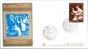 Vatican FDC 1966 - SG M Ramsey visit to SS Paolo VI - Kim Covers - F30942