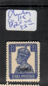 INDIA CHAMBA  KGVI  3 1/2A     SG 115       MNH    P0614H