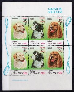 New Zealand 1982 Dogs - Health Mint MNH Miniature Sheet SC B114a