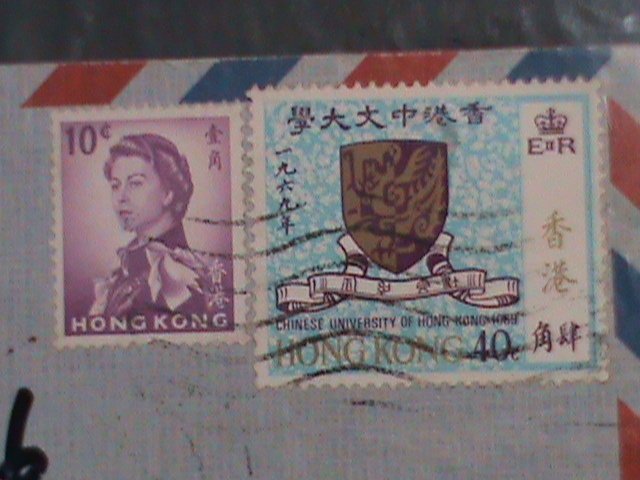 HONG KONG-1959-CV29- H,K, UNIVERSITY  STAMP- ON USED   AIRMAIL COVER-VF-LAST ONE