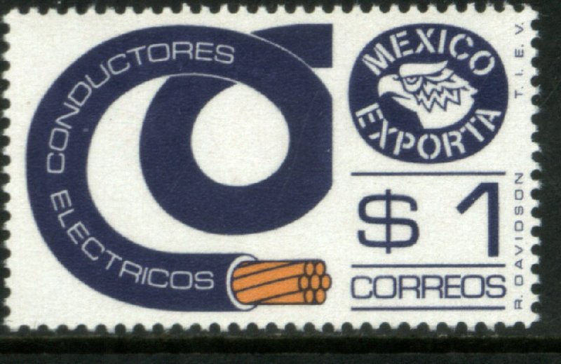 MEXICO EXPORTA 1114, $1P ELECTRICAL CONDUCTOR. UNWMKD PAPER 1 MINT, NH. VF.