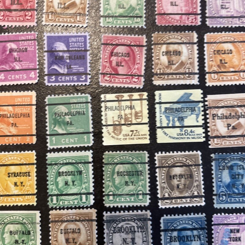 132 All Different Bureau Precancel Stamp Lot Many Different States And Towns 