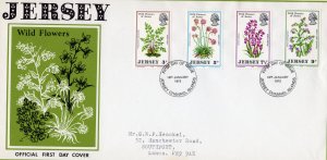 Jersey 1972 Sc#61/64  WILD FLOWERS Set (4) Official FDC