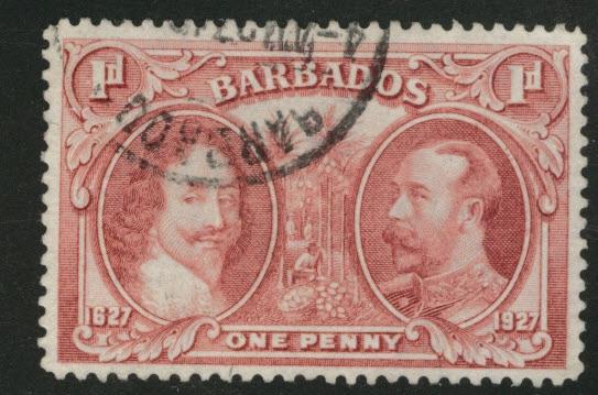 Barbados Scott 180 Charles 1 KGV 1927