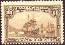 Canada #103 Mint Hinged 20c Quebec Tercentenary from 1908