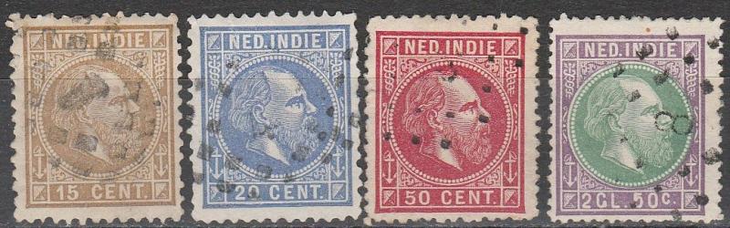 Netherlands Indies #11-2, 15-6  F-VF Used CV $20.50  (A16637)