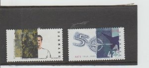 Denmark  Scott#  1148-1149  MH  (1999 50th Anniversaries)