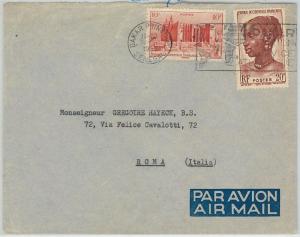 63313 -  SENEGAL - POSTAL HISTORY -  POSTMARK  on  COVER to ITALY  1953 -  MAPS