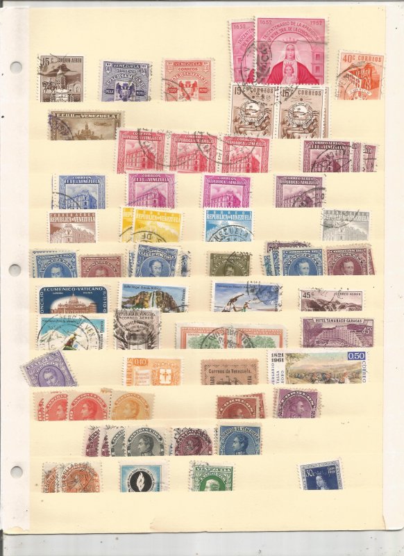 VENEZUELA COLLECTION ON STOCK SHEET, MINT/USED