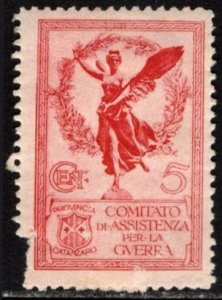 1914 Italy WW I Charity Poster Stamp 5 Cent Catanzaro Committee Organization