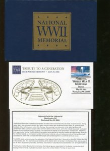 National World War II Memorial 2004 First Day of Issue Cover with Leather Case