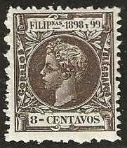 Philippines 203 mint hinge remnant.  1898. (P87)