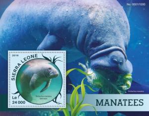 SIERRA LEONE 2016 SHEET MANATEES MARINE LIFE srl16117b