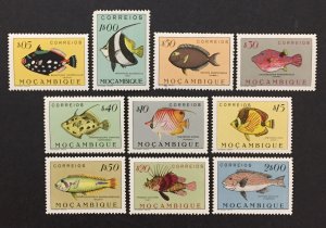 Mozambique 1951 #332-41(10), Fish, MNH.