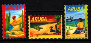 Aruba MNH Scott #B67-#B69 Set of 3 Boy, iguana. goat; Girl, turtle, crab; Boy...