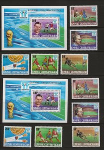 CENTRAL AFRICAN REPUBLIC Sc 303-8+370-5 NH issue of 1978 - SOCCER WORLD CUP 