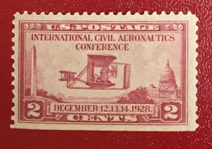 1928 US Sc 649 unused 2 cent Wright Airplane CV$1.10 Lot 1695