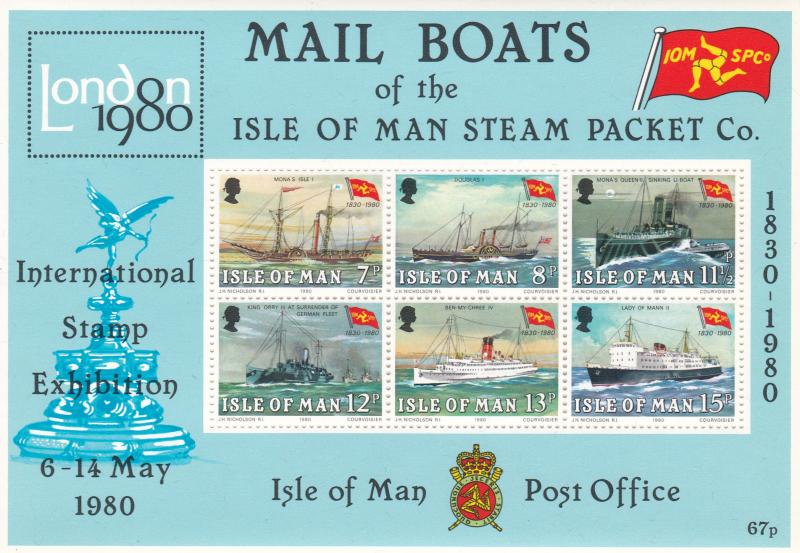 Isle of Man # 173a, Ships, Souvenir Sheet, NH, 1/2 Cat.