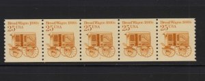 1986 Bakery Bread Wagon coil Sc 2136 MNH PNC5 plate number 2 coil strip of 5 