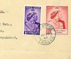 Gilbert & Ellice Islands 1949 ROYAL WEDDING SET FDC £1 First Day Cover AB185