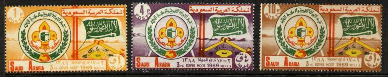 Saudi Arabia 607-9 MNH - Boy Scouts, Flags