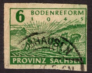 1945, Germany, East Saxony 6pf, Used, Sc 13N13