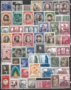 COLLECTION LOT 21752 VATICAN  53 AC STAMPS