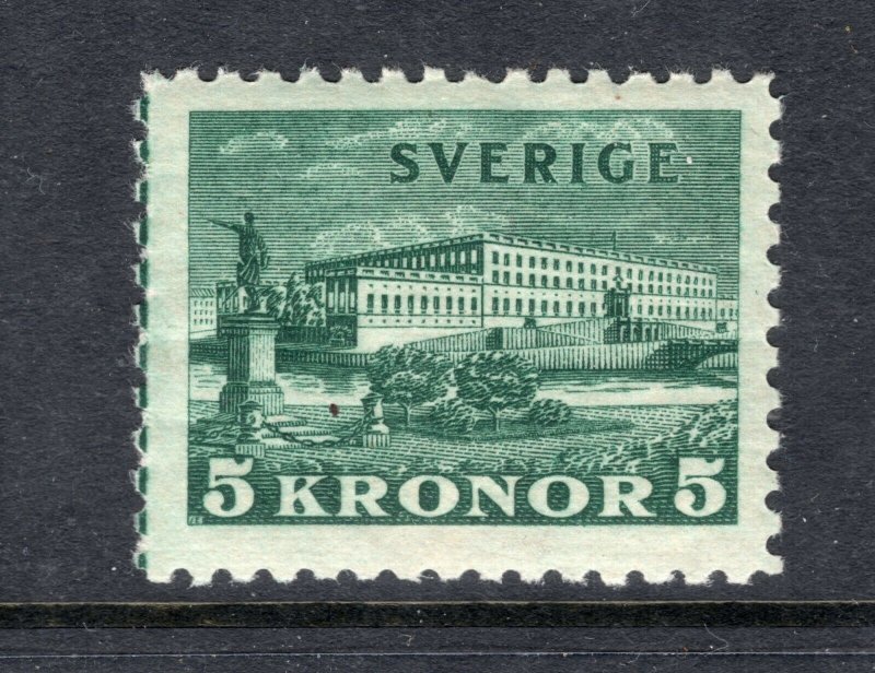 SWEDEN 1931 ROYAL PALACE HIGH VALUE SCOTT 229 FACIT 233a TONED PAPER PERFECT MNH