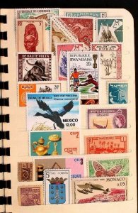 Wordwide Stamp Collection Lot of 113 MNH in Honor-Built Stock Book Album