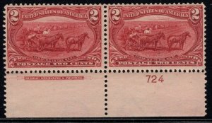 U.S. - 286 - Plate Number/Imprint Pair (724) - Very Fine - Never Hinged