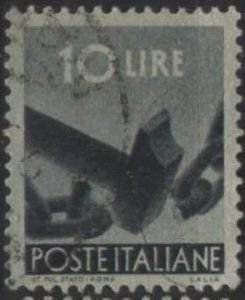 Italy 473A (used) 15L planting tree, deep blue (1946)
