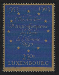 Luxembourg European Human Rights Convention 1963 MNH SG#729