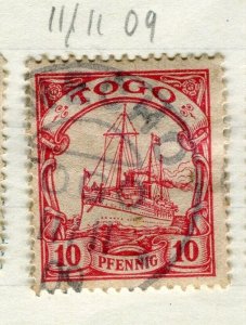 GERMAN COLONIES TOGO; 1900s early Yacht type used POSTMARK value, Anecho