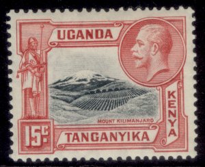 KENYA UGANDA TANGANYIKA GV SG113, 15c black & scarlet, M MINT.