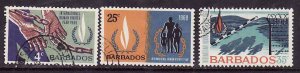 Barbados-Sc#309-11- id9- used set-Human Rights-1968-