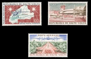 Burkina Faso (Haute-Volta) #C1-3 Cat$16.45, 1961 Airpost, set of three, never...