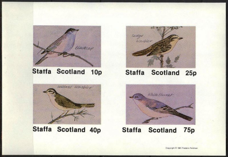 {ST352} Staffa Scotland Birds (27) Sh.4 Imperf. MNH Local Cinderella !!