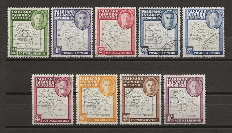 FALKLAND ISLANDS/FALKLAND ISLANDS DEPENDENCIES 1946 SG G9/16 USED Cat £110