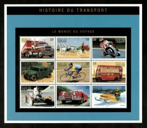 Togo 1995 - History of Transport Cars - Sheet of 9 Stamps - Scott #1678 - MNH